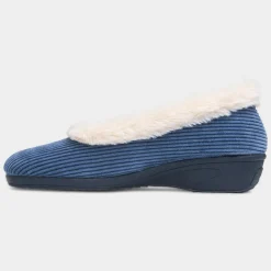Lunar Glynis Womens Navy Wedge Slipper