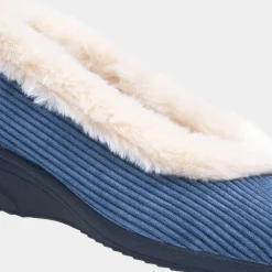Lunar Glynis Womens Navy Wedge Slipper