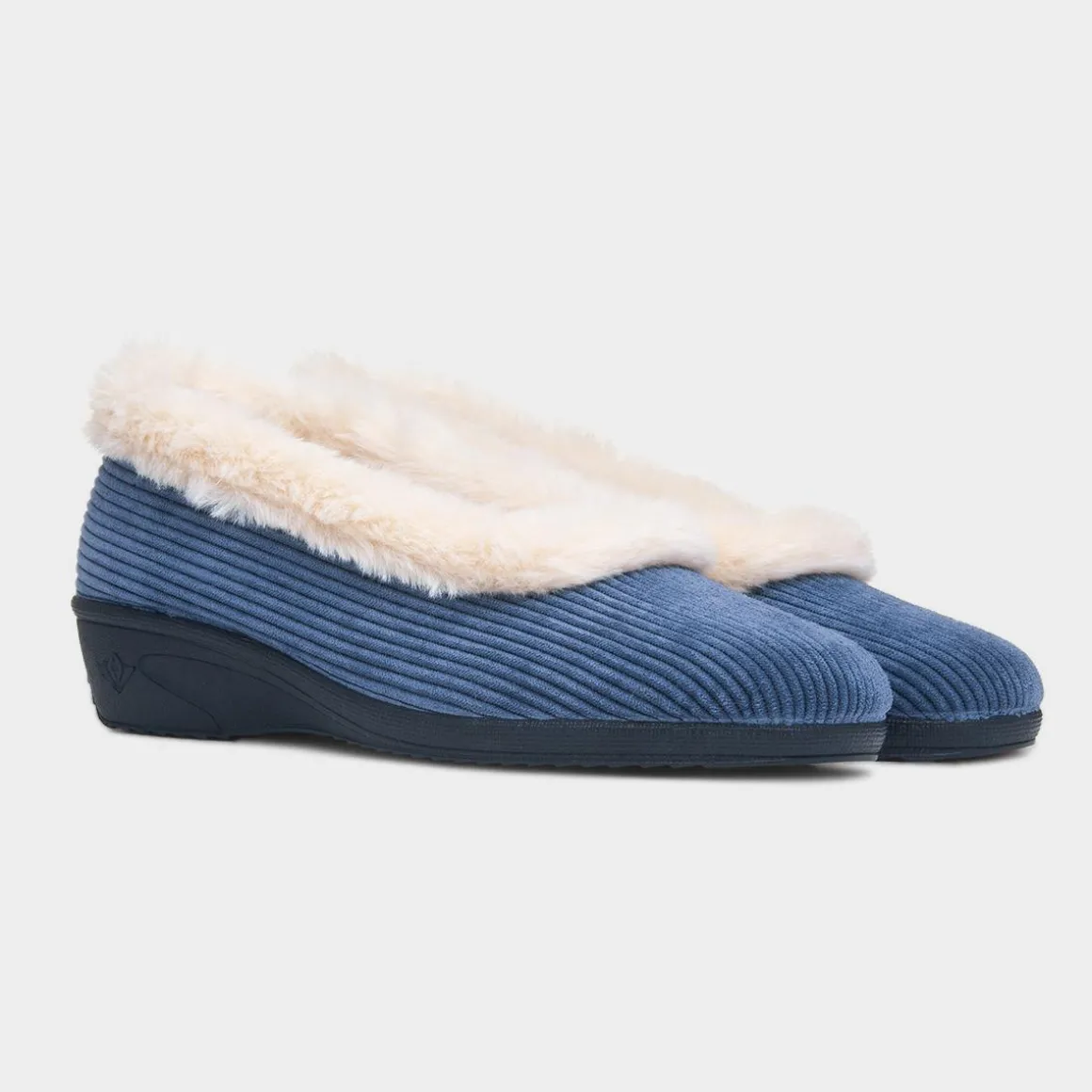 Lunar Glynis Womens Navy Wedge Slipper
