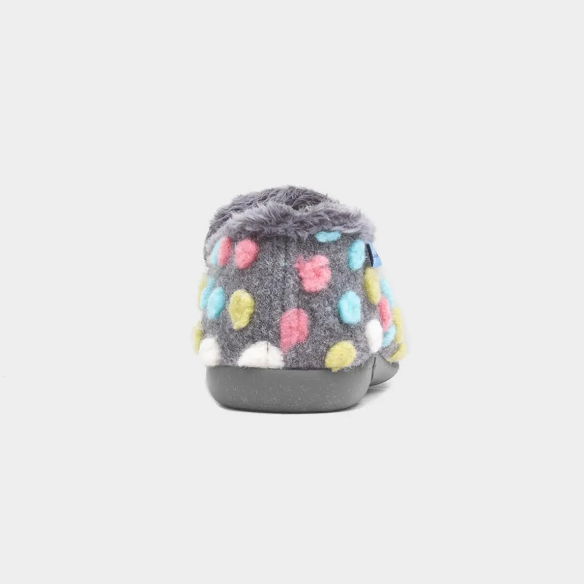 Lunar Helix Womens Grey Polka Dot Full Slipper