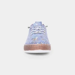 Lunar Iva Womens Blue Floral Leather Shoe