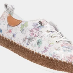 Lunar Iva Womens White Floral Leather Shoe