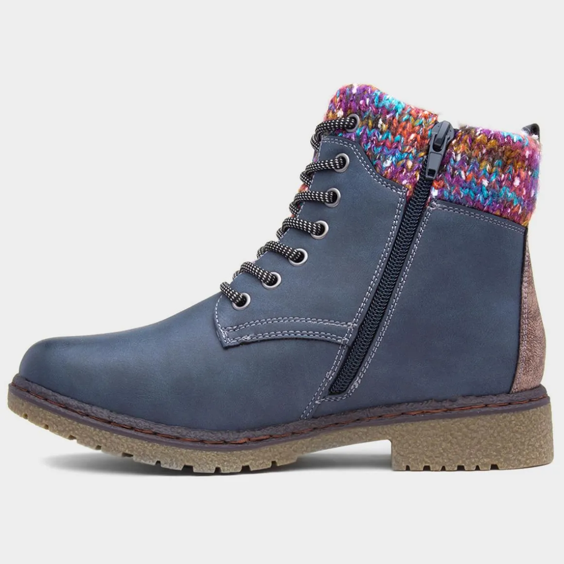 Lunar Jalapeno Womens Blue Ankle Boot