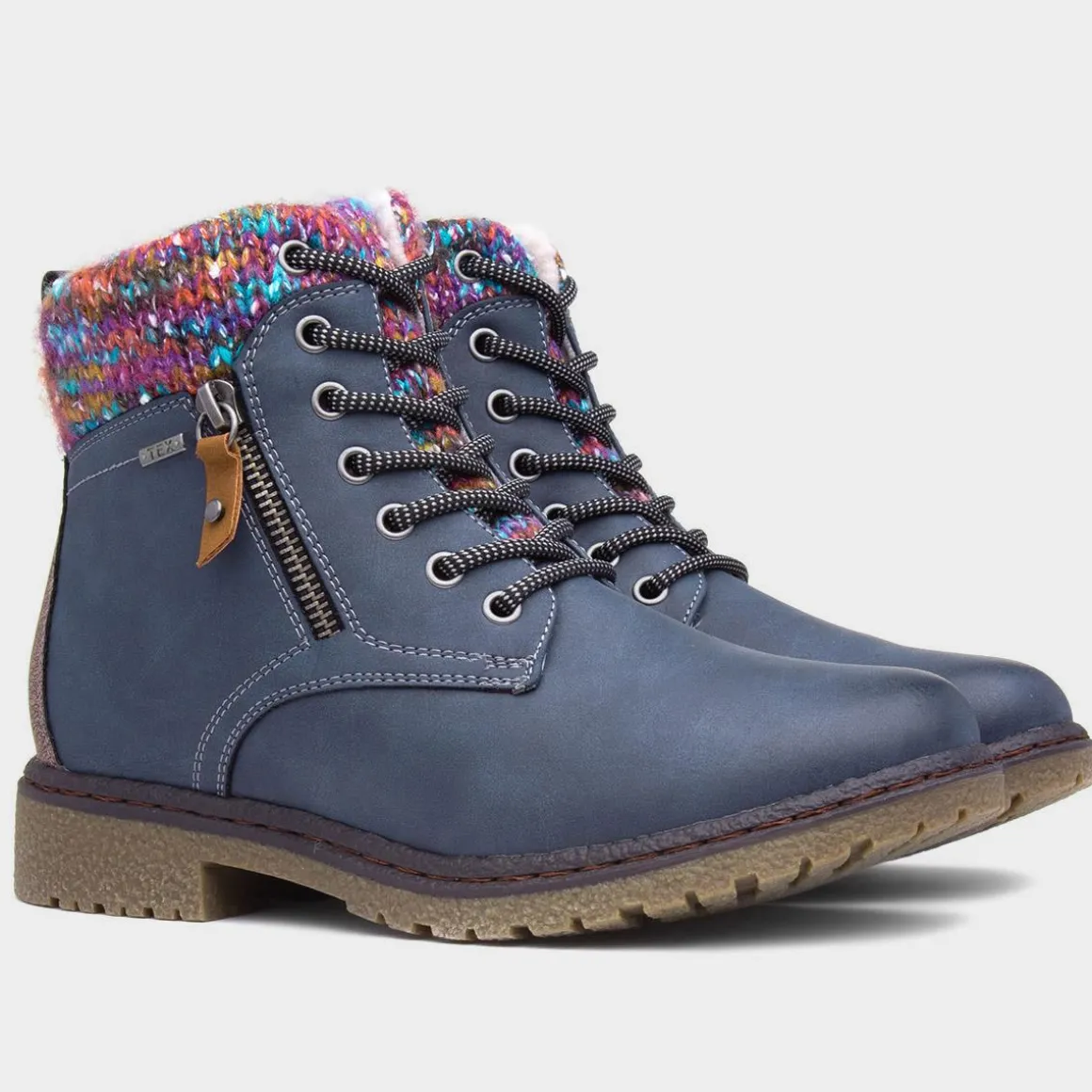 Lunar Jalapeno Womens Blue Ankle Boot