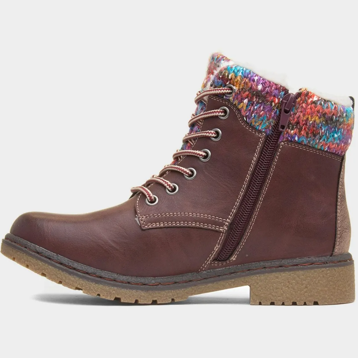 Lunar Jalapeno Womens Burgundy Ankle Boot