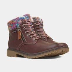 Lunar Jalapeno Womens Burgundy Ankle Boot