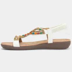Lunar Mariella Womens White Beaded Sandal