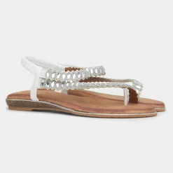 Lunar Novella Womens White Toe Post Sandal