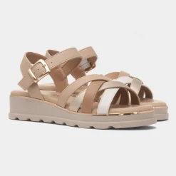 Lunar Ohio Womens Beige Wedge Sandal