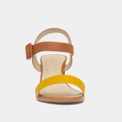 Lunar Palin Womens Yellow Buckle Heel