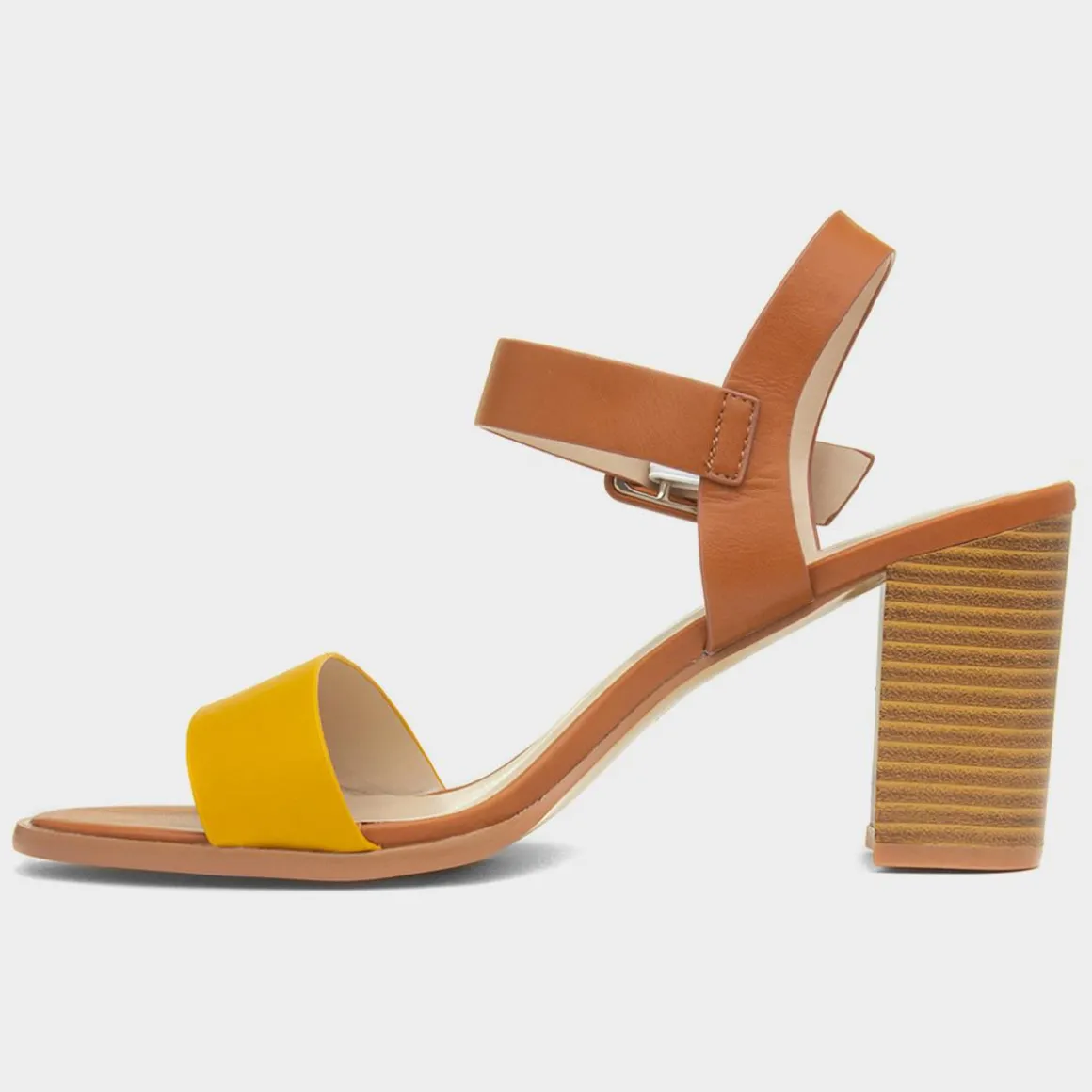 Lunar Palin Womens Yellow Buckle Heel