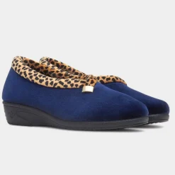 Lunar Paloma Womens Navy Wedge Slipper