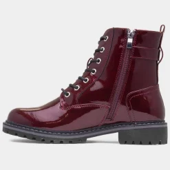 Lunar Parlour Womens Burgundy Patent Lace Up Boot