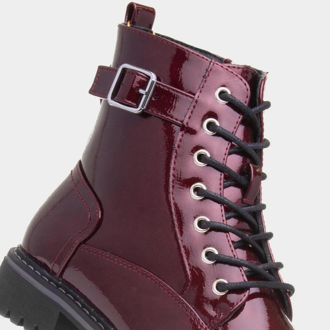 Lunar Parlour Womens Burgundy Patent Lace Up Boot