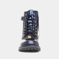 Lunar Parlour Womens Navy Patent Lace Up Boot