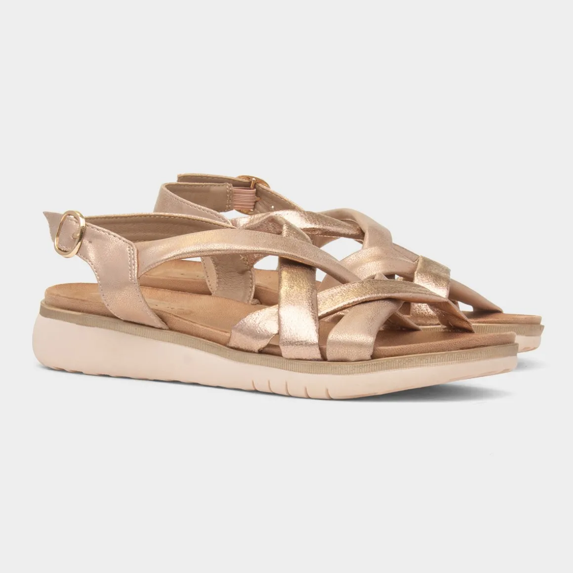 Lunar Roma Womens Rose Gold Strappy Sandal