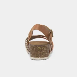 Lunar Selina Womens Camel Strappy Wedge Sandal