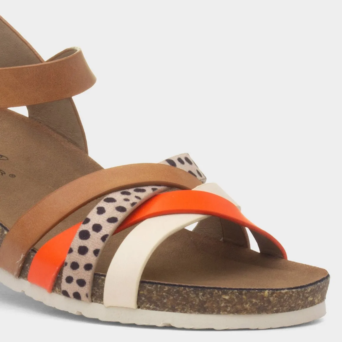 Lunar Selina Womens Camel Strappy Wedge Sandal