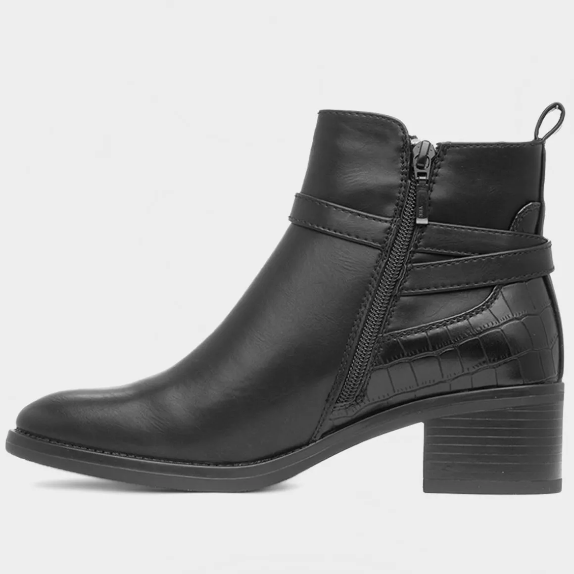 Lunar Solana Womens Black Block Heel Boot