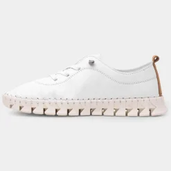 Lunar St Austell Womens White Leather Shoe