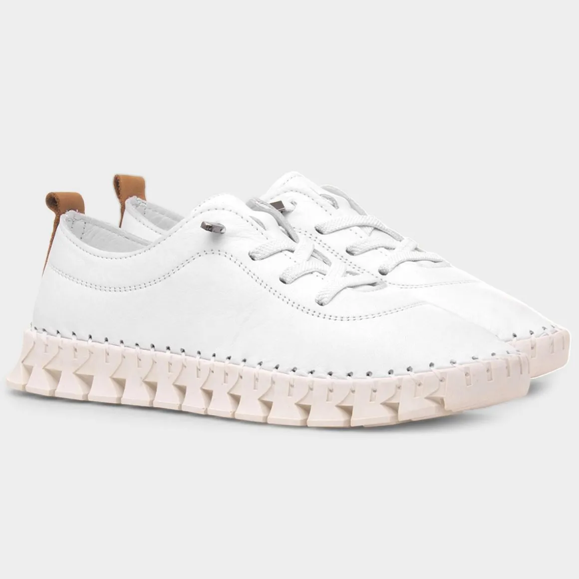 Lunar St Austell Womens White Leather Shoe