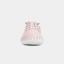 Lunar St Ives Womens Baby Pink Leather Casual Shoe