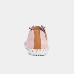 Lunar St Ives Womens Baby Pink Leather Casual Shoe