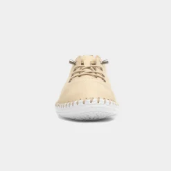 Lunar St. Ives Womens Beige Leather Casual Shoe