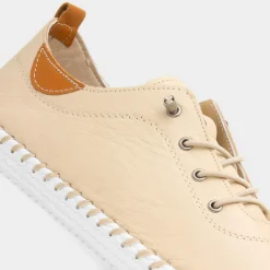 Lunar St. Ives Womens Beige Leather Casual Shoe