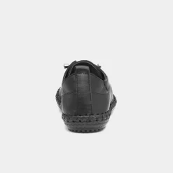 Lunar St Ives Womens Black Leather Casual Shoe
