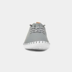 Lunar St Ives Womens Grey Leather Casual Shoe