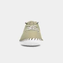 Lunar St Ives Womens Khaki Leather Casual Shoe