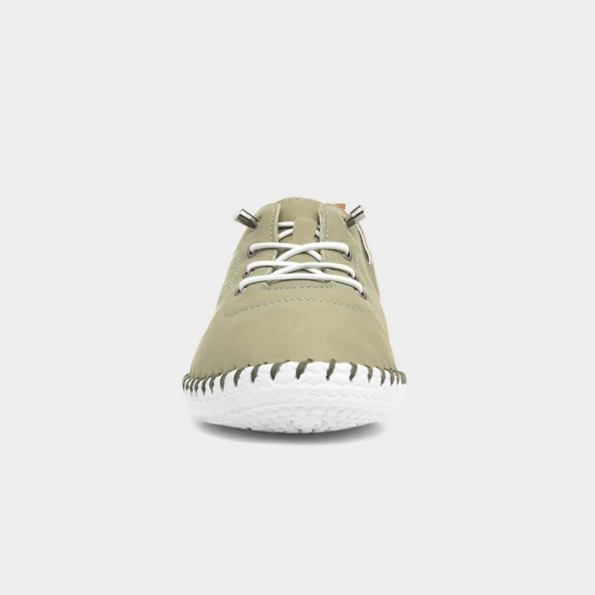 Lunar St Ives Womens Khaki Leather Casual Shoe