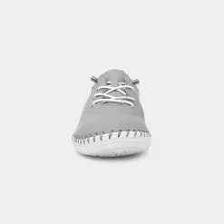 Lunar St Ives Womens Light Grey Leather Shoe