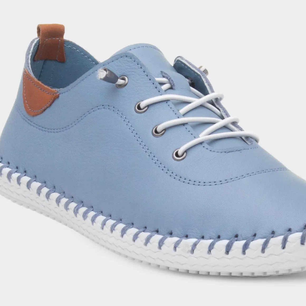 Lunar St Ives Womens Light Blue Leather Shoe