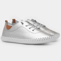 Lunar St Ives Womens Metallic Leather Casual Shoe