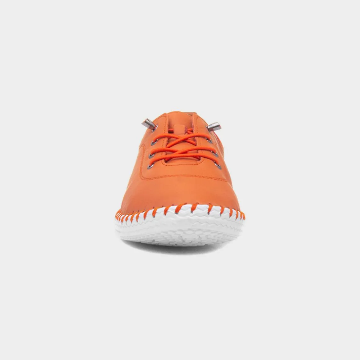 Lunar St Ives Womens Orange Leather Casual Shoe