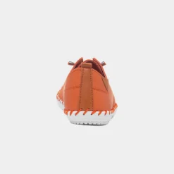 Lunar St Ives Womens Orange Leather Casual Shoe