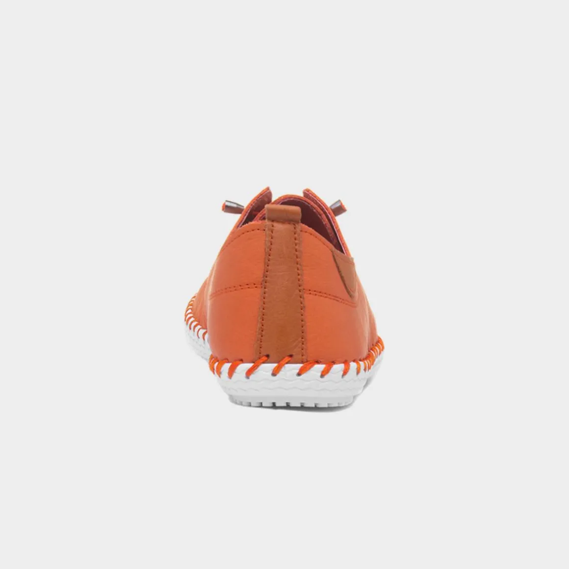 Lunar St Ives Womens Orange Leather Casual Shoe