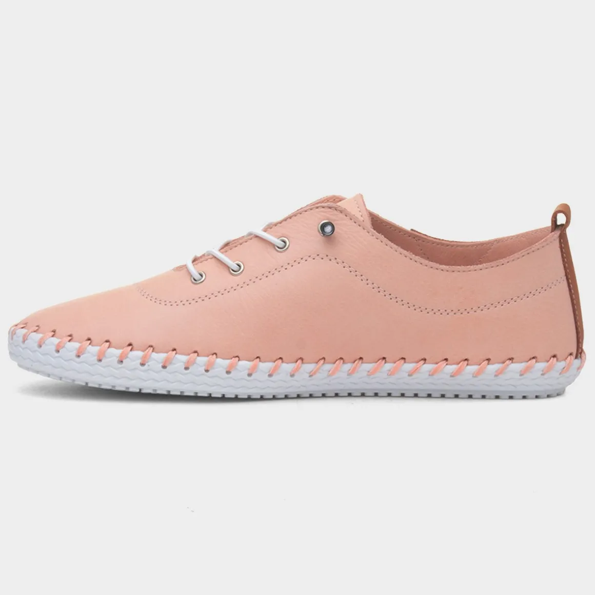 Lunar St Ives Womens Salmon Leather Casual Shoe