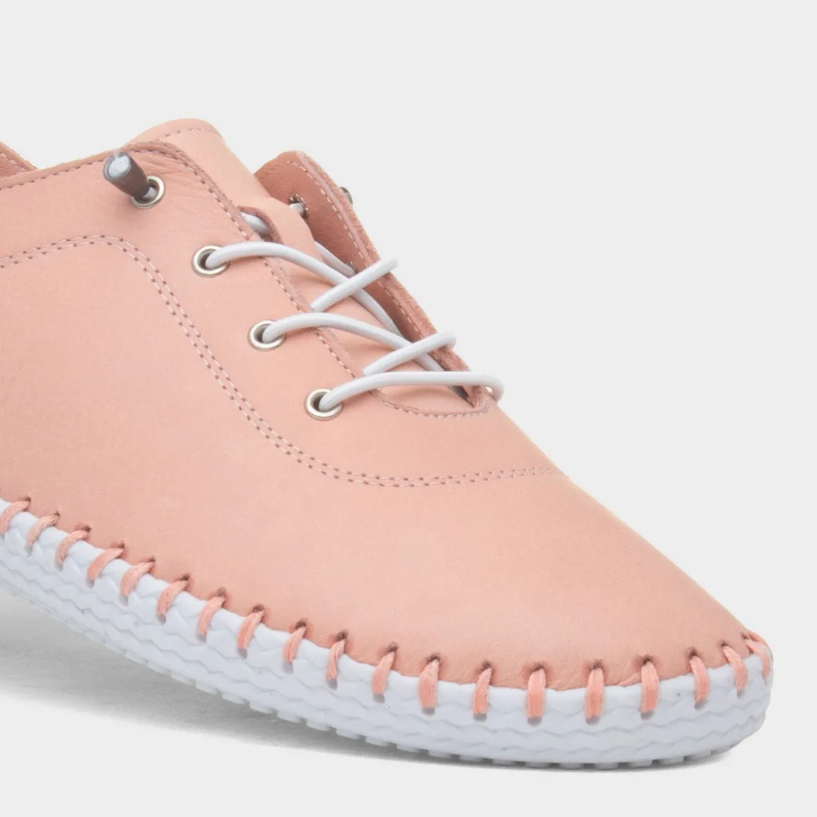 Lunar St Ives Womens Salmon Leather Casual Shoe