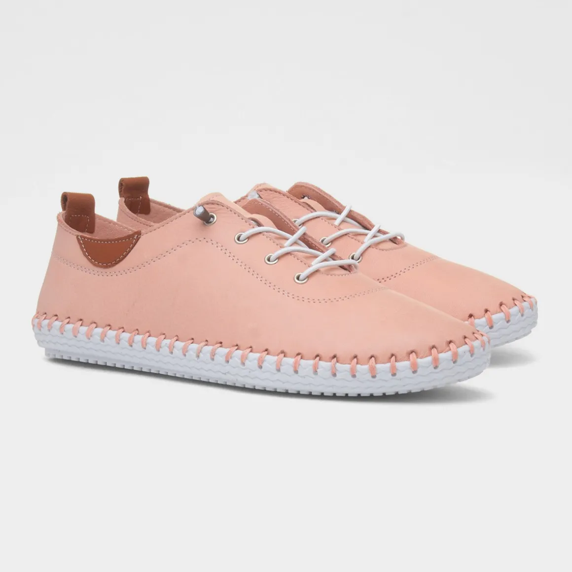 Lunar St Ives Womens Salmon Leather Casual Shoe