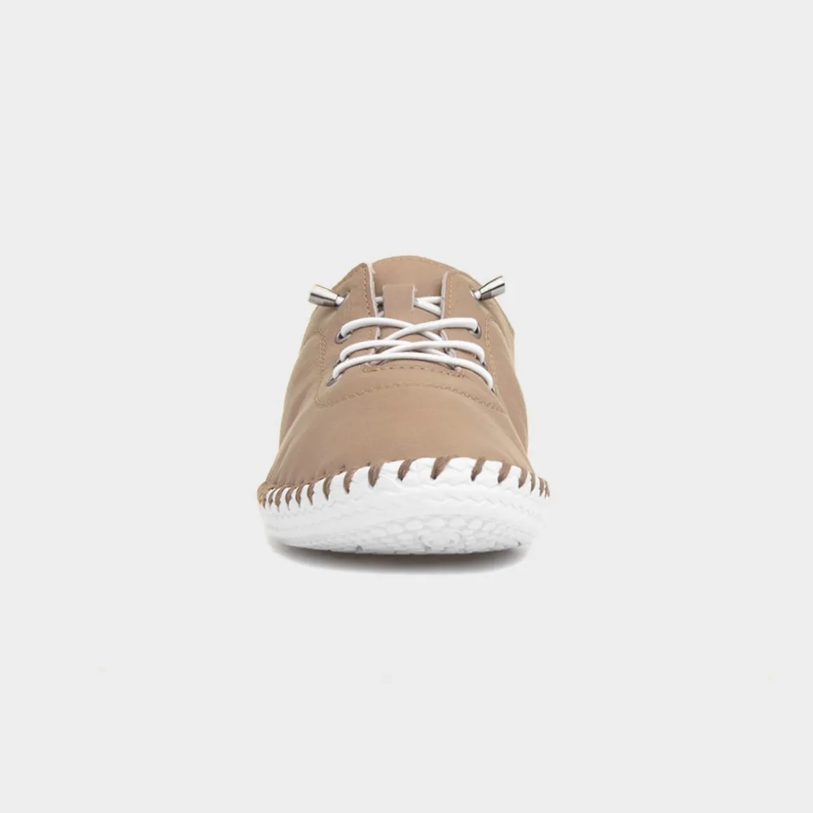 Lunar St. Ives Womens Taupe Leather Casual Shoe
