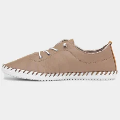 Lunar St. Ives Womens Taupe Leather Casual Shoe