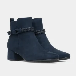 Marco Tozzi Comb Womens Navy Block Heel Boot