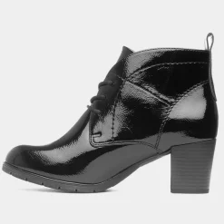 Marco Tozzi Womens Black Patent Heeled Boot