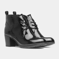 Marco Tozzi Womens Black Patent Heeled Boot