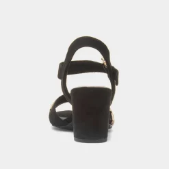 Marco Tozzi Womens Black Leopard Print Buckle Heel