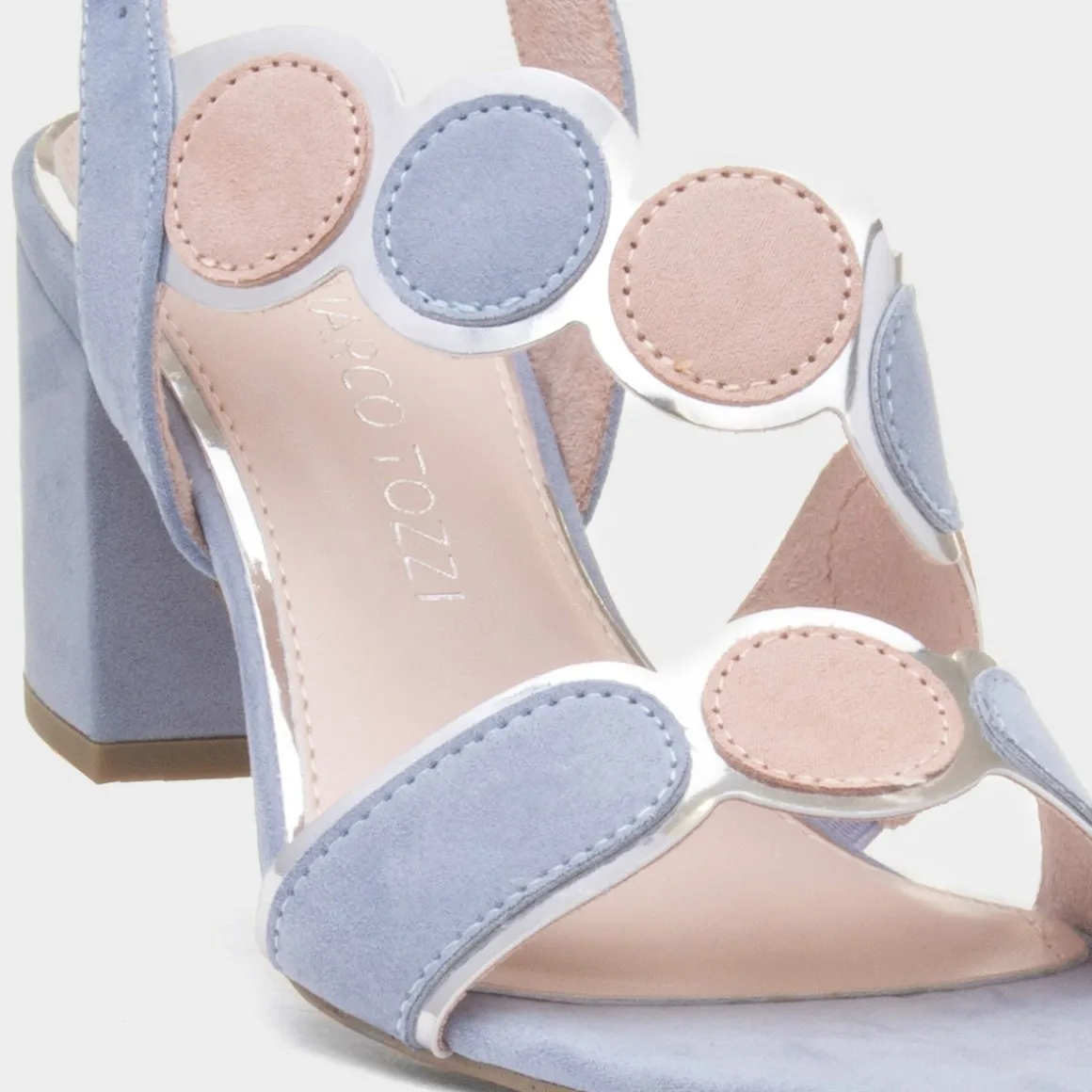 Marco Tozzi Womens Blue Vegan Heel