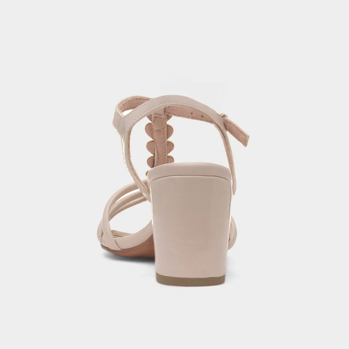 Marco Tozzi Womens Ivory Patent Heart T-Bar Heel